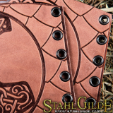 Leather  Bracers Thor's Hammer Mjolnir Scale design: a pair